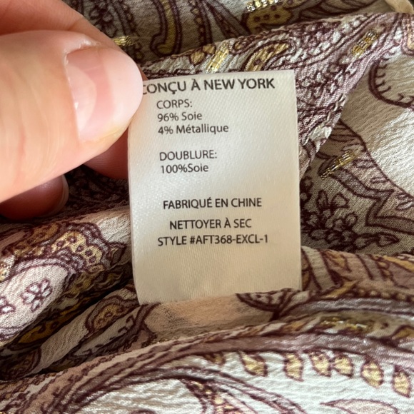 Intermix Carolina Paisley Silk Chiffon Top size S - Picture 12 of 16